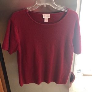Ladies XL 100% cotton red s/s sweater